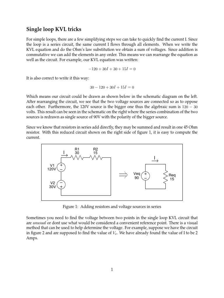 KVL Tricks | PDF | Series And Parallel Circuits | Electrical Network