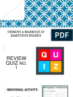 Strengths & Weaknesses of Quantitative Research