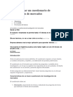 Cómo Diseñar Un Cuestionario de Investigación de Mercados