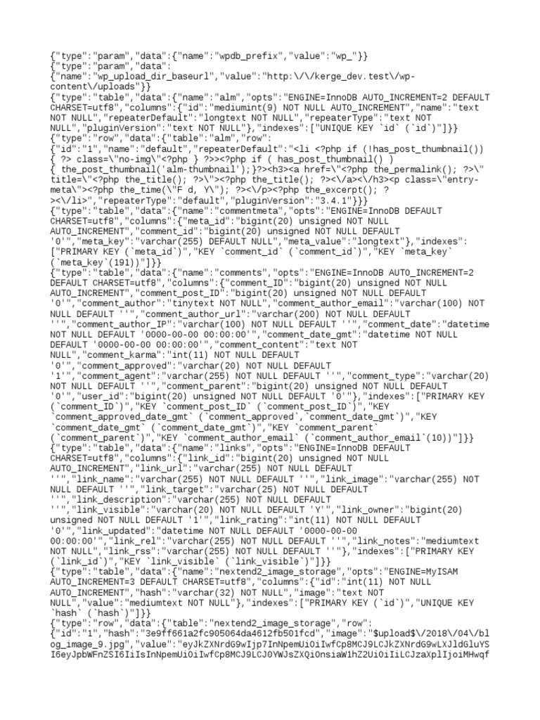 Json Sample PDF Database Index Data Management