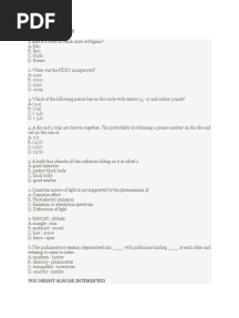 Sample Questions - NDDC