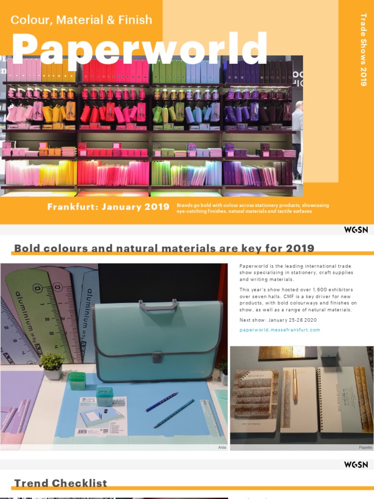 Bold Colors & Materials at Paperworld 2019 | PDF