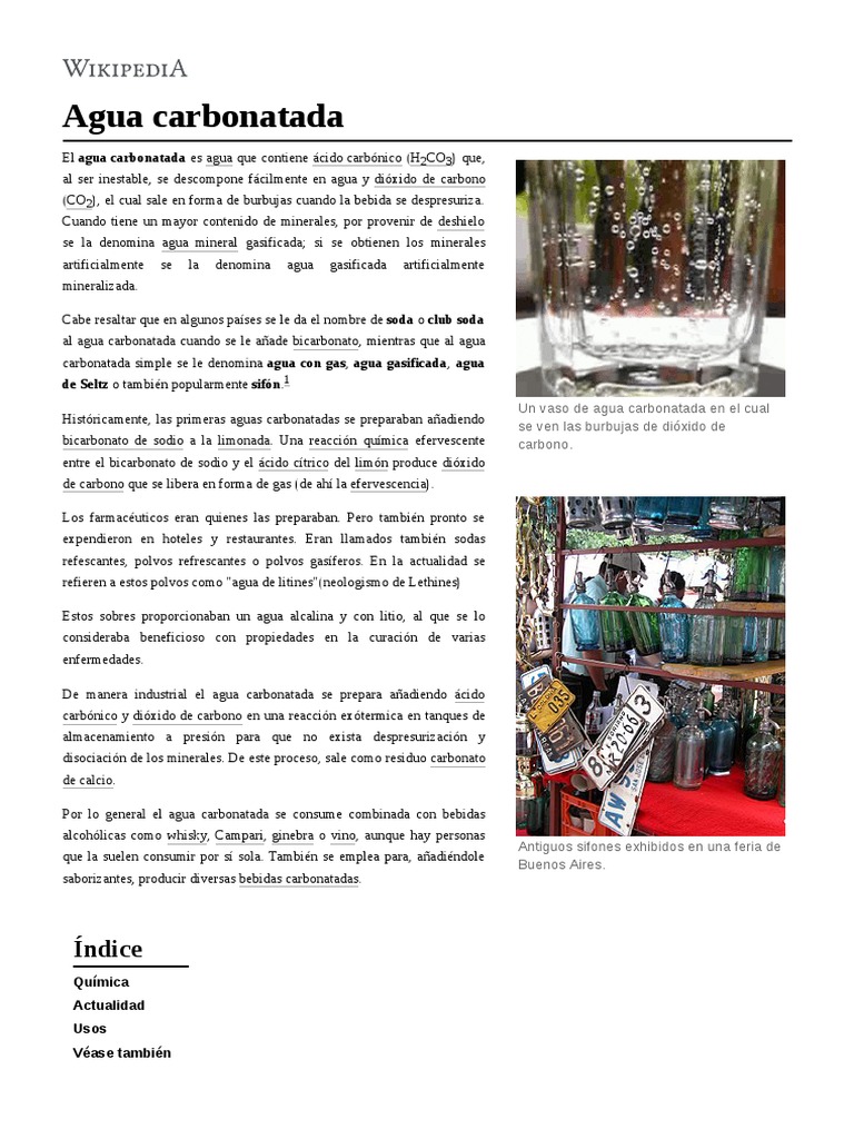 Agua Carbonatada Agua carbonatada Materiales