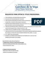 Requisitos para Optar El Titulo Profesional