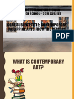 Core Subject Title: Contemporary Philippine Arts From The Regions