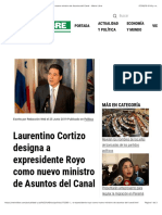 Laurentino Cortizo Designa a Expresidente Royo Como Nuevo Ministro de Asuntos Del Canal - Metro Libre
