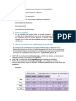 Factores que influyen en la solubilidad