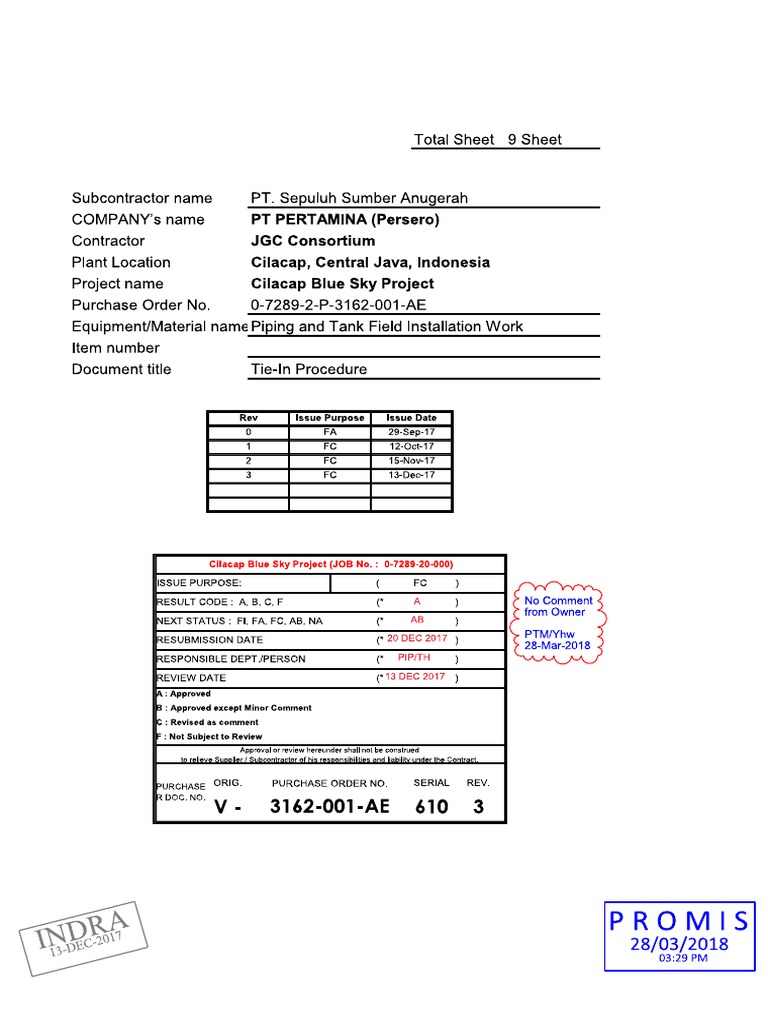 Tie in Procedure PDF