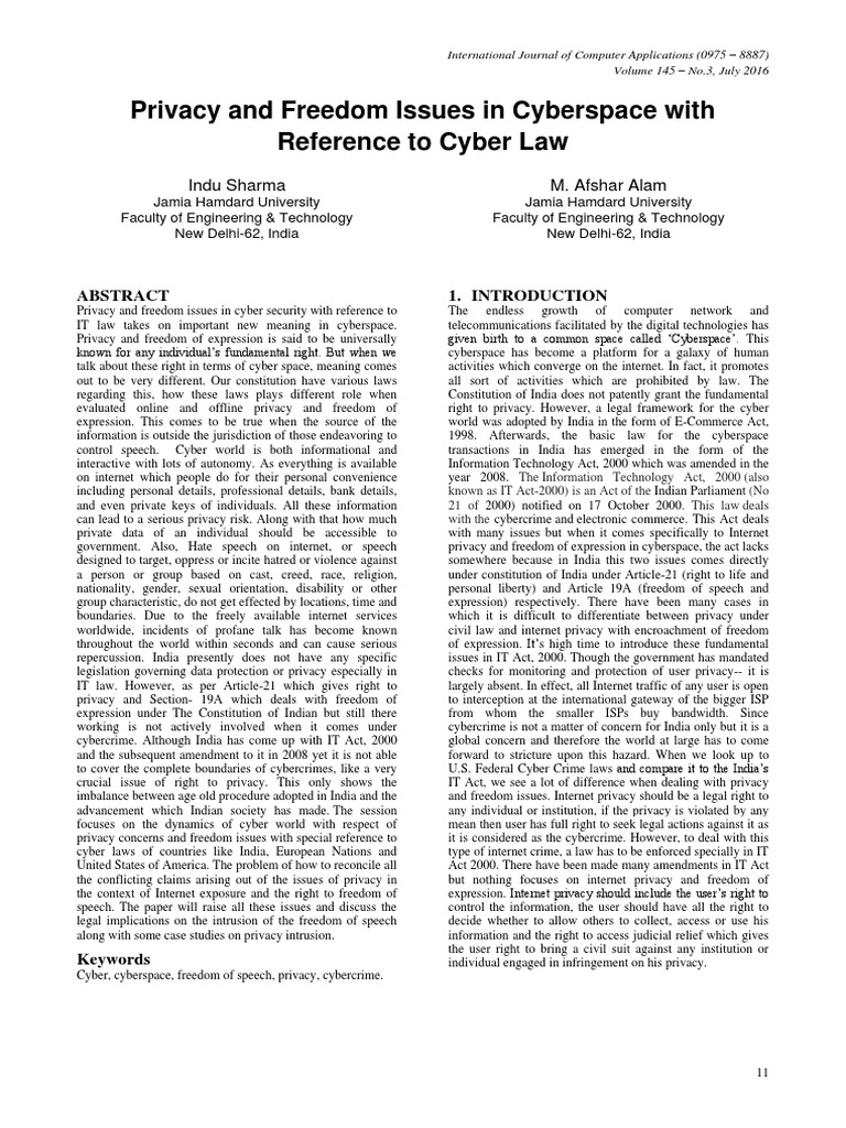 Privacy and Freedom Issues | PDF | Privacy | Freedom Of Speech