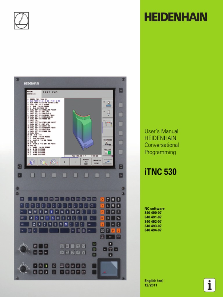 Heidenhain iTNC 530 User Manual | PDF | Computer Program | Programming