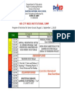 6Th City Wide Institutional Camp: Department of Education