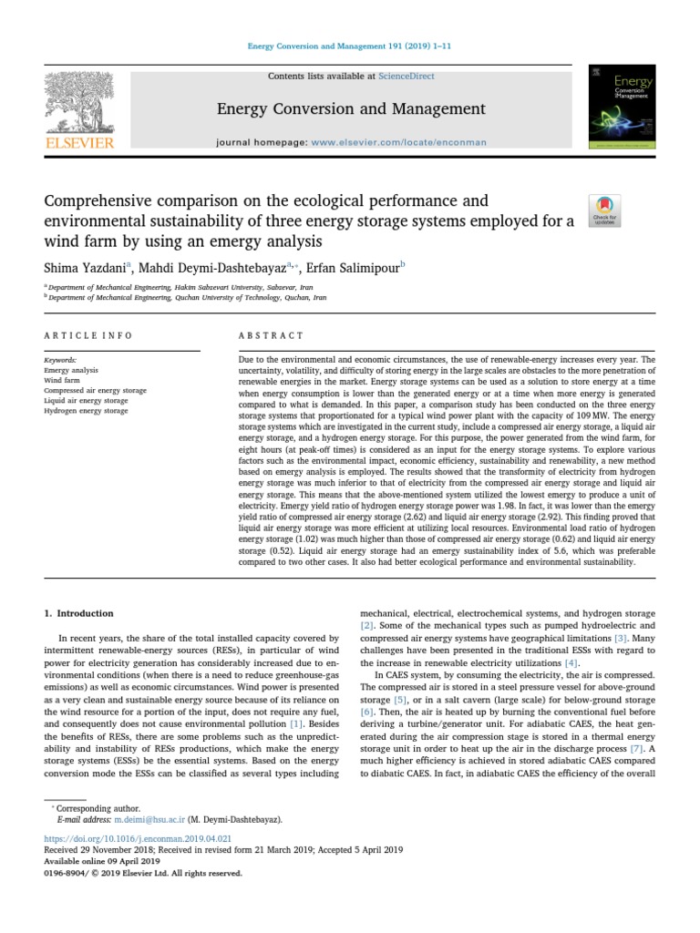 Energy Conversion and Management Sciencedirect PDF Energy Storage