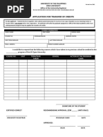 Application For Transfer of Credits PDF