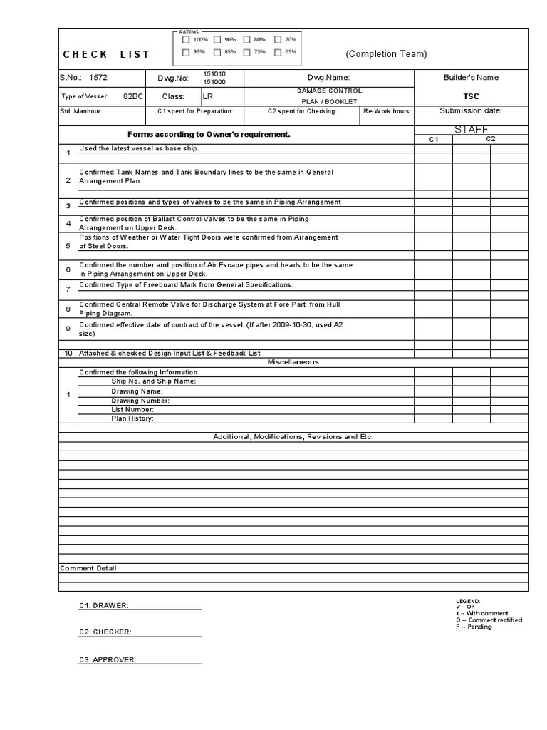 Check List DWG No 82BC Class LR DWG Name Builder's Name S.No. 1572 PDF Ships