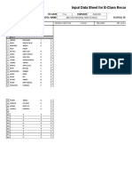 Input Data Sheet For E-Class Record: Region Division School Name School Id