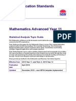 Mathematics Advanced Year 11 Topic Guide Statistical Analysis