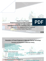 Materials Quality Control Orientation Summary