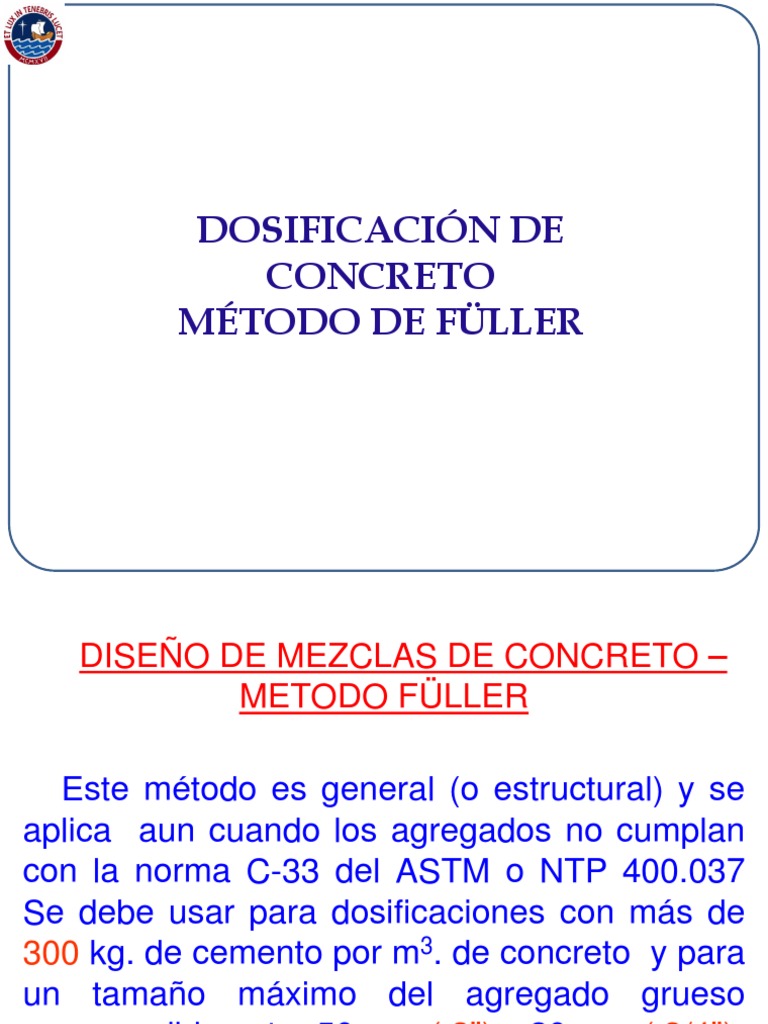 Método Fuller para Dosificación de Concreto | PDF | Materiales de ...