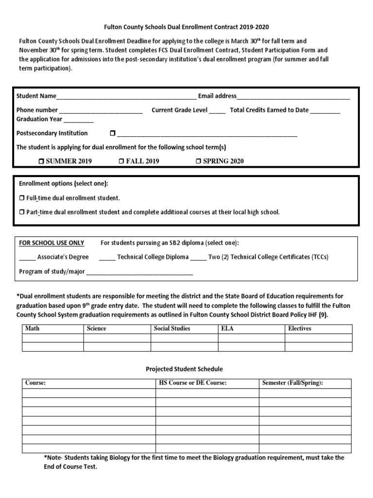 Fulton County Schools de Contract 2019-20 002 3 | PDF | Course Credit |  Students