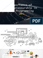 Importance of Entrepreneurship in Web Programming: Unit 1