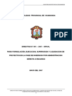 Directiva Form Ejec Sup y Liq Proyectos 2007
