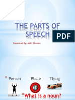 The Parts of Speech: Presented By: Aditi Sharma