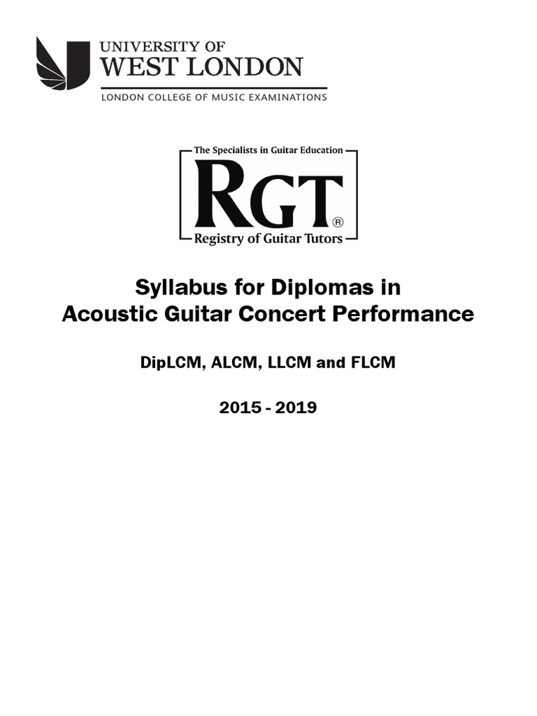 LCM Acoustic Concert Performance Diploma Syllabus PDF Performing Arts Entertainment (General)