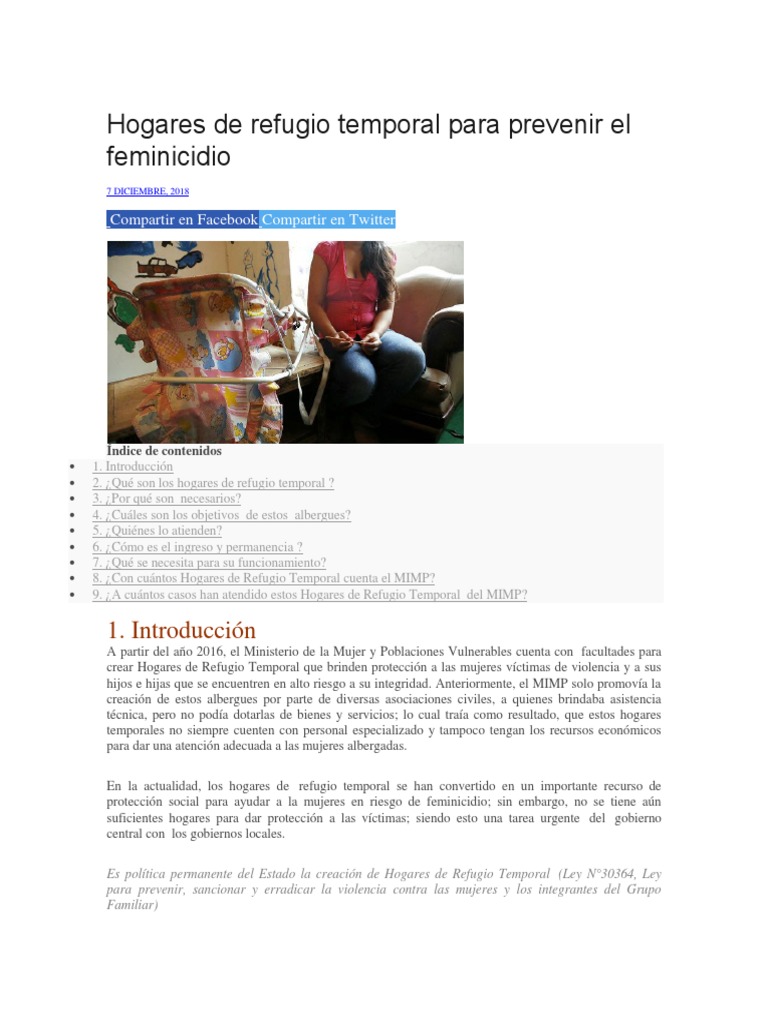 Hogares de Refugio Temporal para Prevenir El Feminicidio | PDF | La ...