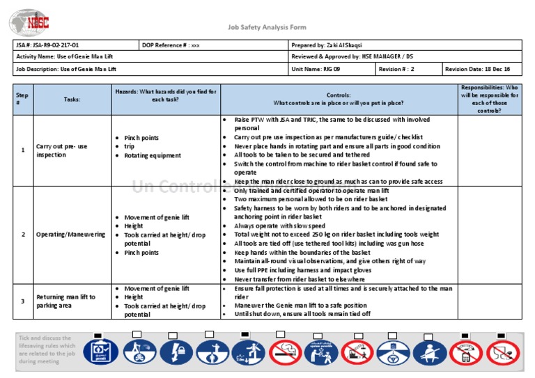3074 Use Of Genie Man Lift Pdf Safety