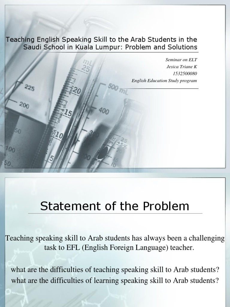 Teaching Speaking Skills to Arab Students | PDF | English As A Second ...