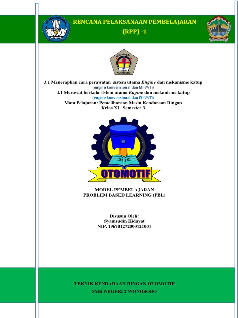 Rpp 1 Merawat Sistem Utama Engine Dan Mekanisme Katup Docx