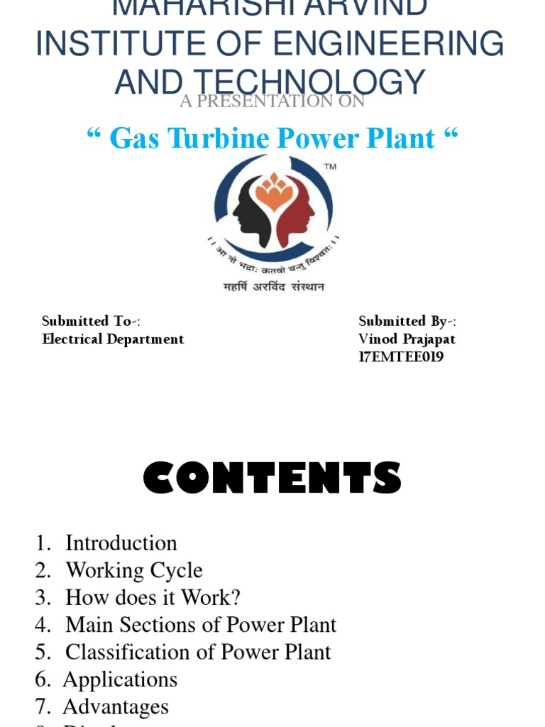 Gas Turbine Power Plant Guide | PDF | Turbine | Power Station