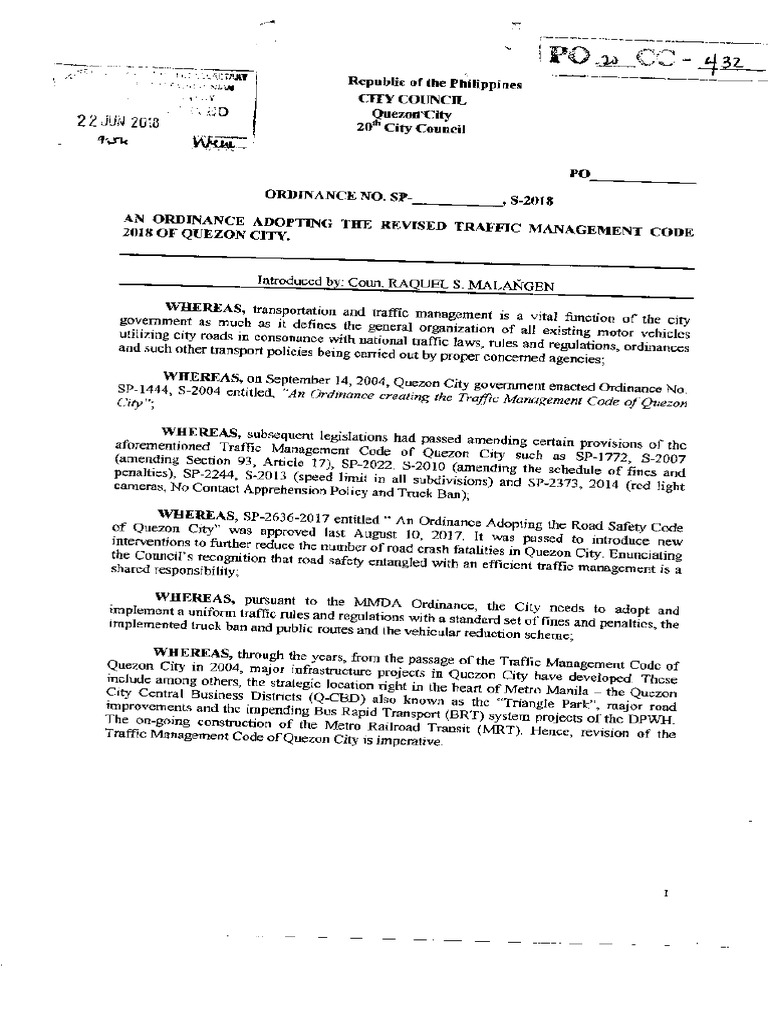 Revised Traffic Management Code QC PDF