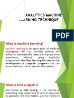 Text Analytics Machine Learning Technique