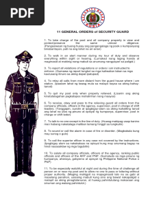 11 GENERAL ORDERS of SECURITY GUARD