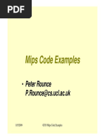 Mips Code Examples: - Peter Rounce