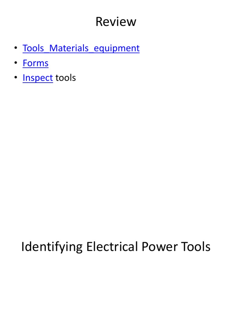 Identifying Electrical Power Tools PDF Drill Drilling