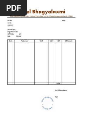 Hotel Receipt
