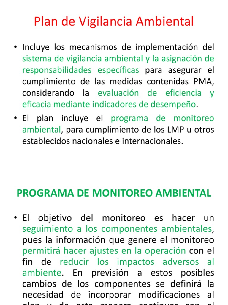 Plan de Vigilancia Ambiental y Monitoreo | PDF | La contaminación del ...