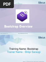 Bootstrap Overview: Silicus Training Name I V1.0 Silicus Technologies India PVT LTD © 2017 1