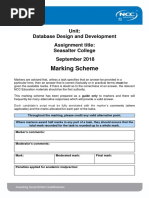 DDD Assignment Mark Scheme Autumn 2018