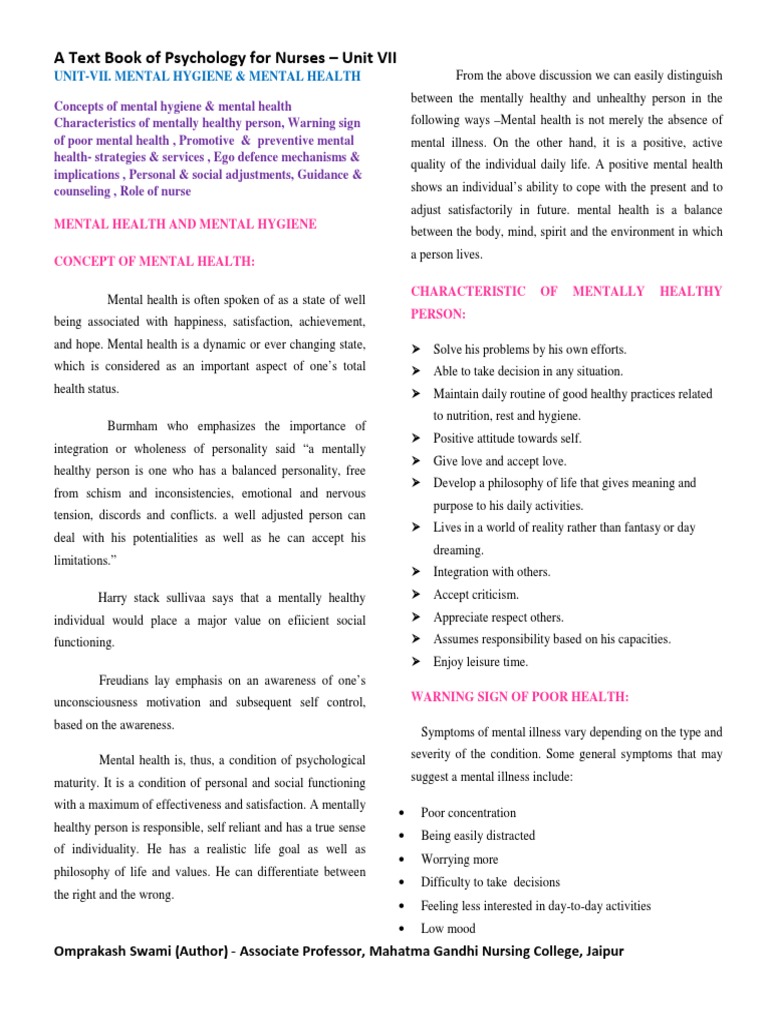 Thesis mental hygiene picture