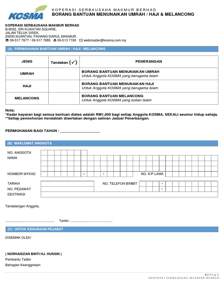 Borang Pendaftaran
