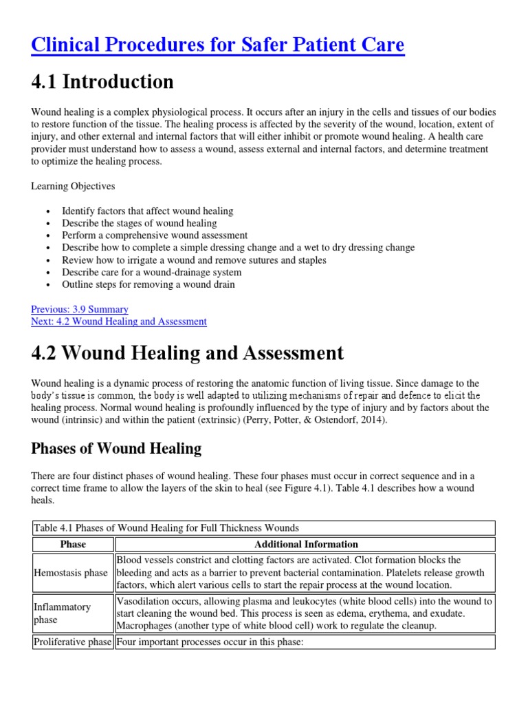 Clinical Procedures for Safer Patient Wound Care | PDF | Wound ...