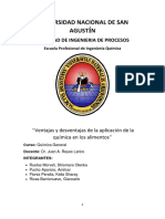 Ventajas y desventajas de la aplicación de la química en los alimentos