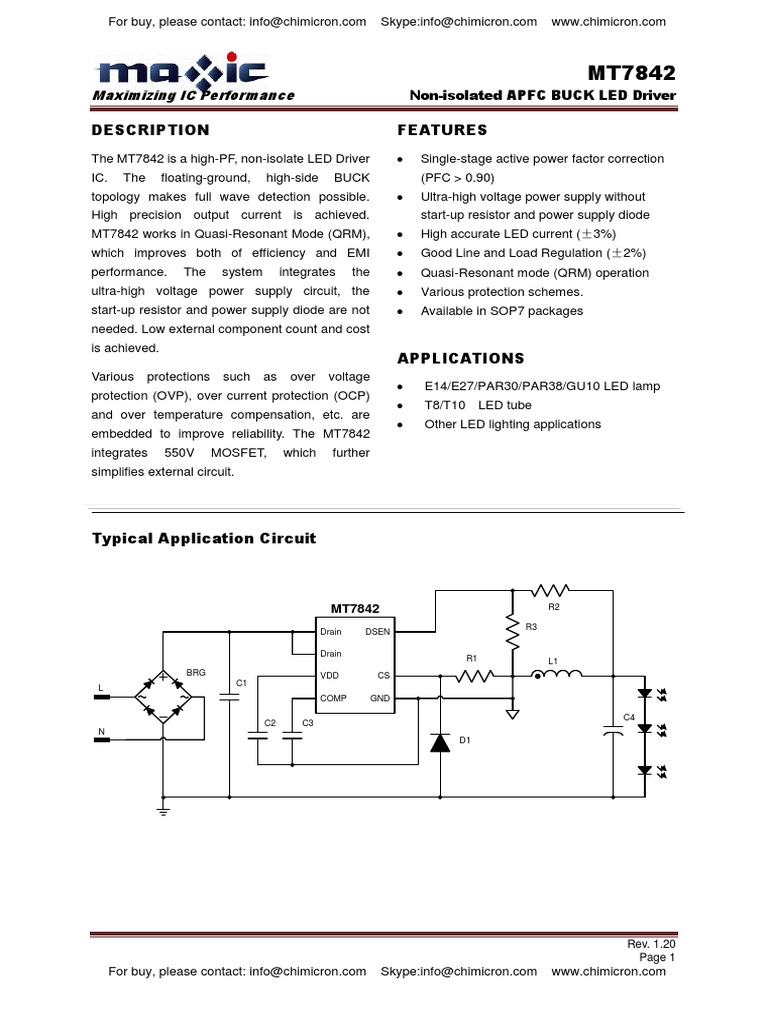 ❄︎ページ MT7842 MaxicTechnology | PDF | Mosfet | Power Supply