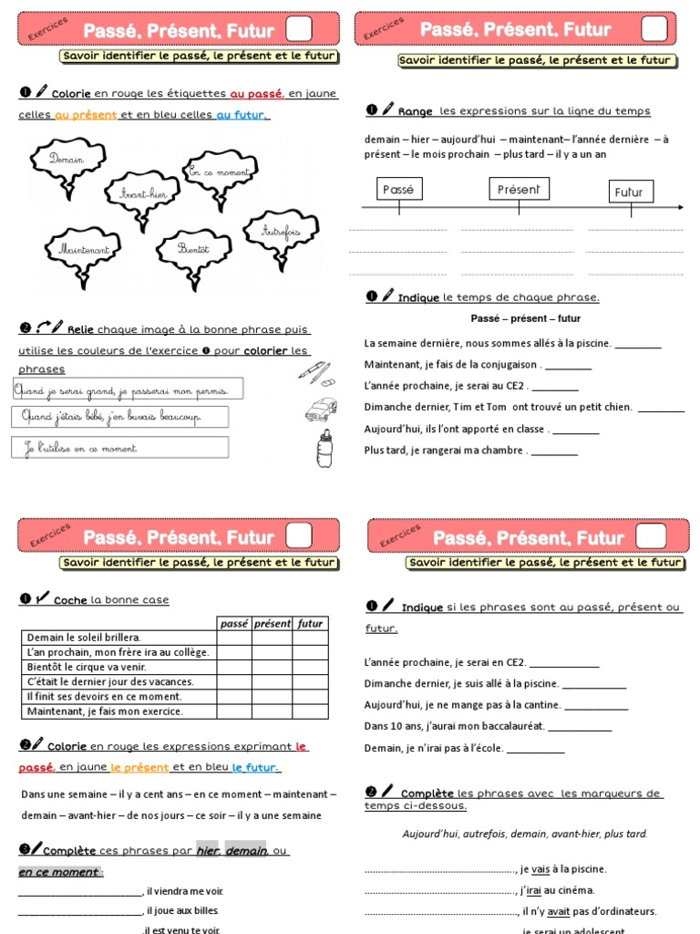 Passé Présent Futur Exercices Pdf Passe Present Futur Exercices | PDF