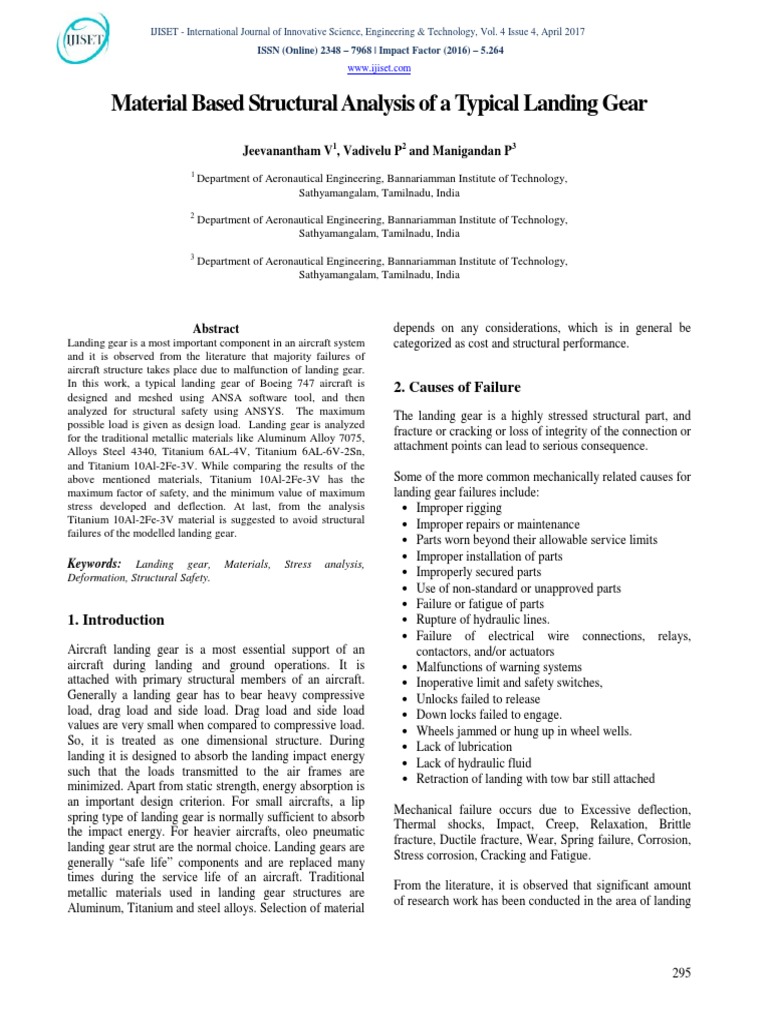 Landing Gear | PDF | Titanium | Strength Of Materials