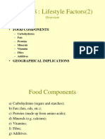 Lecture 8: Lifestyle Factors (2) : - Food Components
