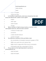 Photosynthesis Quiz